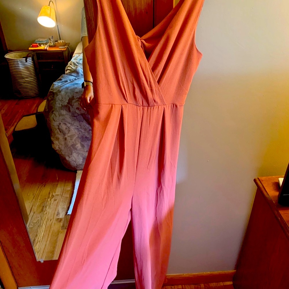 Peachy pink backless Jumpsuit/ romper